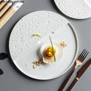 Axya Solid Color Ceramic Dinner Plates Set for Home Dining and Cooking