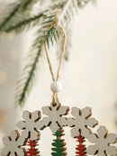 Snowflake & Christmas Tree Hanging Ornament Set - Axyaa Holiday Home Decor