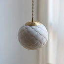 Axyaa Nordic Ceramic Sphere Pendant Light - Modern Bedroom LED Hanging Lamp