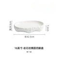 Axyaa Rock Oval Plate White Porcelain Dining Tableware