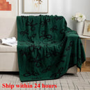 Axyaa Deer Plush Knitted Bow Blanket - Multi-purpose Sofa & Air Conditioner Blanket