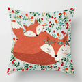 Axyaa Linen Fox Sofa Cushion Cover 50x50 Square Home Décor Pillowcase