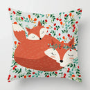 Axyaa Linen Fox Sofa Cushion Cover 50x50 Square Home Décor Pillowcase