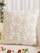 Axyaa Christmas Tree Pillow Covers 18 x 18 Plush Faux Wool Decorative Couch Pillow