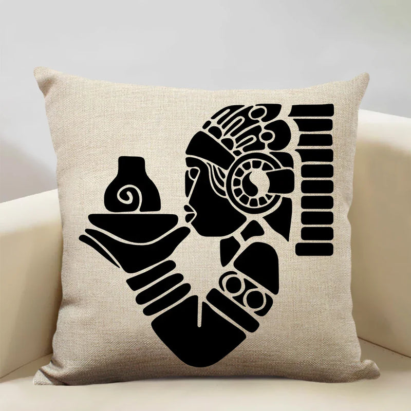 Axyaa African Woman Geometric Pillow Cover Ethnic Sofa Decoration