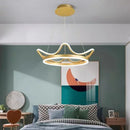 Axyaa Crown Chandelier LED Pendant Lamp for Living Room & Bedroom