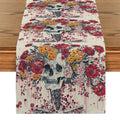Axyaa Floral Skull Table Runner for Kitchen Dining Decor
