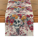 Axyaa Floral Skull Table Runner for Kitchen Dining Decor