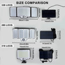 Axyaa Solar LED Flood Lights - Super Bright 3 Modes, IP65 Waterproof Wall Lamp
