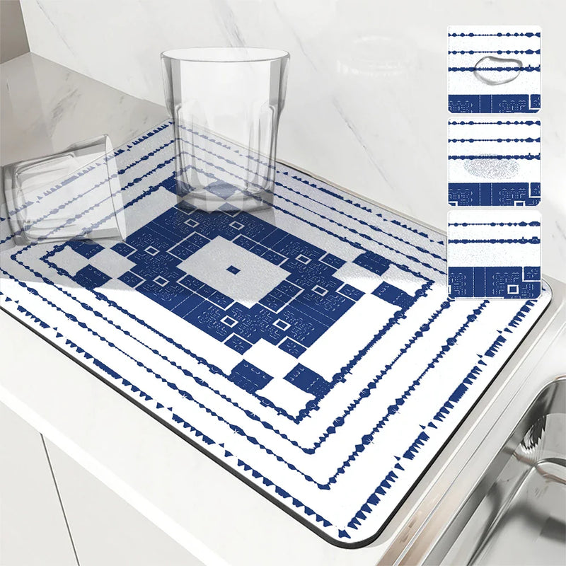 Axyaa Geometric Lines Absorbent Drying Mat