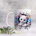 Axyaa Cute Kitty Cat Coffee Mug Office Drinking Cup Friends Birthday Gift