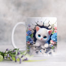 Axyaa Cute Kitty Cat Coffee Mug Office Drinking Cup Friends Birthday Gift