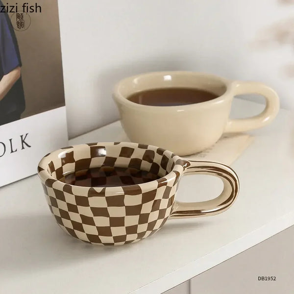 Axya Irregular Chessboard Coffee Mug Set