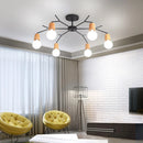 Axyaa Nordic Wood Ceiling Lights Modern Sputnik Chandelier for Home Decor