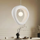 Axyaa White Wabi Sabi Chandelier, LED Nordic Pendant Lights for Dining Room