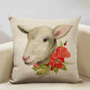 Axyaa Nordic Animal Cushion Cover 45x45cm Linen Pillowcase