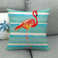Flamingo Striped Animal Pillow Case for Living Room Sofa by Axyaa