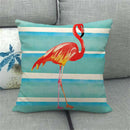 Flamingo Striped Animal Pillow Case for Living Room Sofa by Axyaa