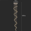 Axyaa Crystal Stair Chandelier: Modern LED Ceiling Light for Living Room