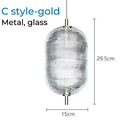 Axyaa Glass Ball Lighting Fixture for Bedroom, Dining Room, Hallway - Clear Striped Glass
