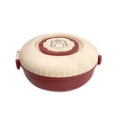 Axyaa Double-layer Bento Box with Sauce Compartment - Microwave Safe Plastic Lunch Box