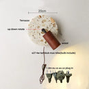 Axyaa Stone Terrazzo LED Wall Lights with Pull Chain Switch - Set of 2