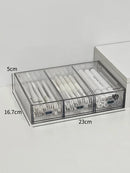 Acrylic Desk Organizer Drawer Set by Axyaa: Transparent Desktop Storage for Stationery & Books