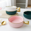 Axyaa Ceramic Breakfast Bowl with Handle, Exquisite Fruit Salad Dish