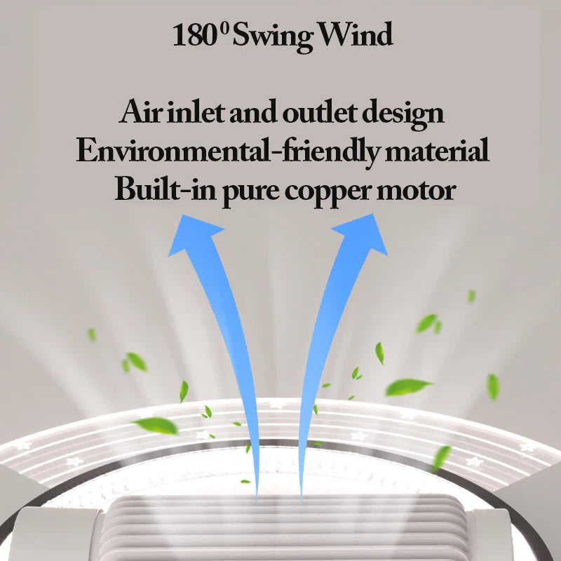 Axya Bladeless LED Ceiling Fan: Modern, Dimmable, Remote Control, Metal+Acrylic