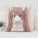 Axyaa Anime Peach Pillow Cover for Sofa Car Decoration, Polyester Cushion Case