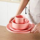 Axyaa Pink Porcelain Dinner Set 16/32/48 Piece Tableware Service for 4/8/12