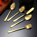 Axyaa Golden Stainless Steel Tableware Desserts Ice Cream Salad Spoon Set