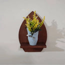 Axyaa Wooden Wall Shelf, Living Room Decor, Wall-mounted Planter Shelf
