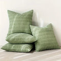 Axyaa Soft Plush Striped Corduroy Throw Pillowcase Set for Home Décor