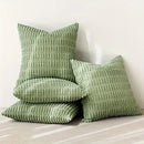 Axyaa Soft Plush Striped Corduroy Throw Pillowcase Set for Home Décor