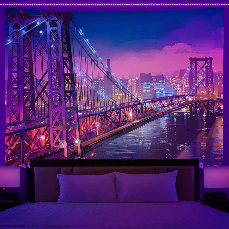Axyaa Dream City Racing Tapestry - Bedroom Aesthetic Decor and Background Cloth