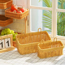 Axyaa Rattan Fruit Plate: Retro Woven Multipurpose Basket for Snacks, Candy & Sundry Storage