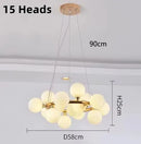 Axyaa Glass Ball LED Bubble Chandelier - Black Gold Pendant Lighting