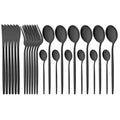 Axyaa 24-Piece Stainless Steel Dinnerware Set - Knife Fork Spoon Silverware Tableware
