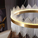 Luxury Glass LED Chandelier by Axyaa: Gold Metal Dimmable Pendant Lamp