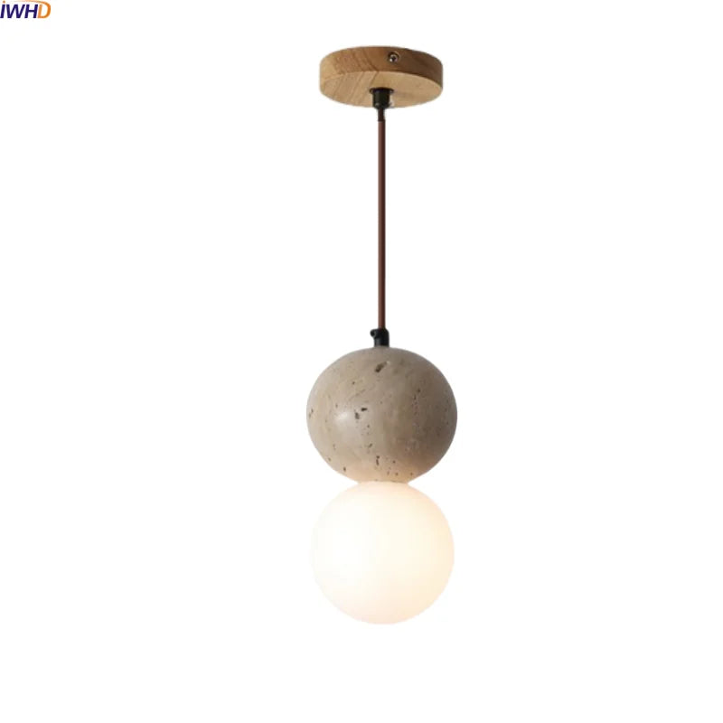Axyaa White Glass Ball LED Hanging Pendant Light Chandelier for Dining Room Decor