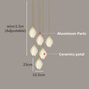 Axyaa Ceramic Petal Chandelier: Elegant Lighting for Hotel Lobby, Living Room, or Bedroom