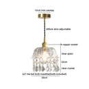 Axyaa Antique Gold Brass Glass LED Pendant Light Modern Nordic Luxury Pendant Lamp