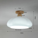 Axyaa Big Pumpkin Glass Pendant Light 30W Vintage Wood Hanging Lamp