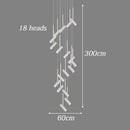 Axyaa Modern Stair Chandelier Pendant Light for Indoor Living Room Lighting