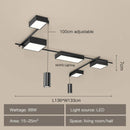 Axyaa Nordic LED Ceiling Light Black Rectangle Chandelier for Modern Luxury Home Decor