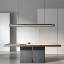 Axyaa Modern Black Linear Glass Chandelier for Dining Room and Kitchen Island
