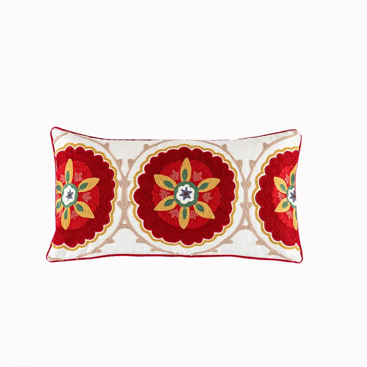 Axyaa Bohemian Embroidered Cushion Covers for Home Decoration