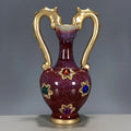 Axyaa Song Dynasty Gilded Gemstone Double Dragon Vase for Home Living Room Decor