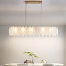 Axyaa Luxury Feather Glass Crystal Pendant Chandelier for Modern Home Decor.